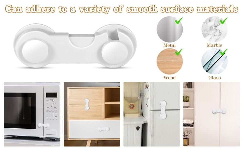 Cabinet Door Locks for Baby Proof and Child Safety 10 Pack Cabinet Locks with Adhesive for Drawer Cupboards Fridge Oven Closet a