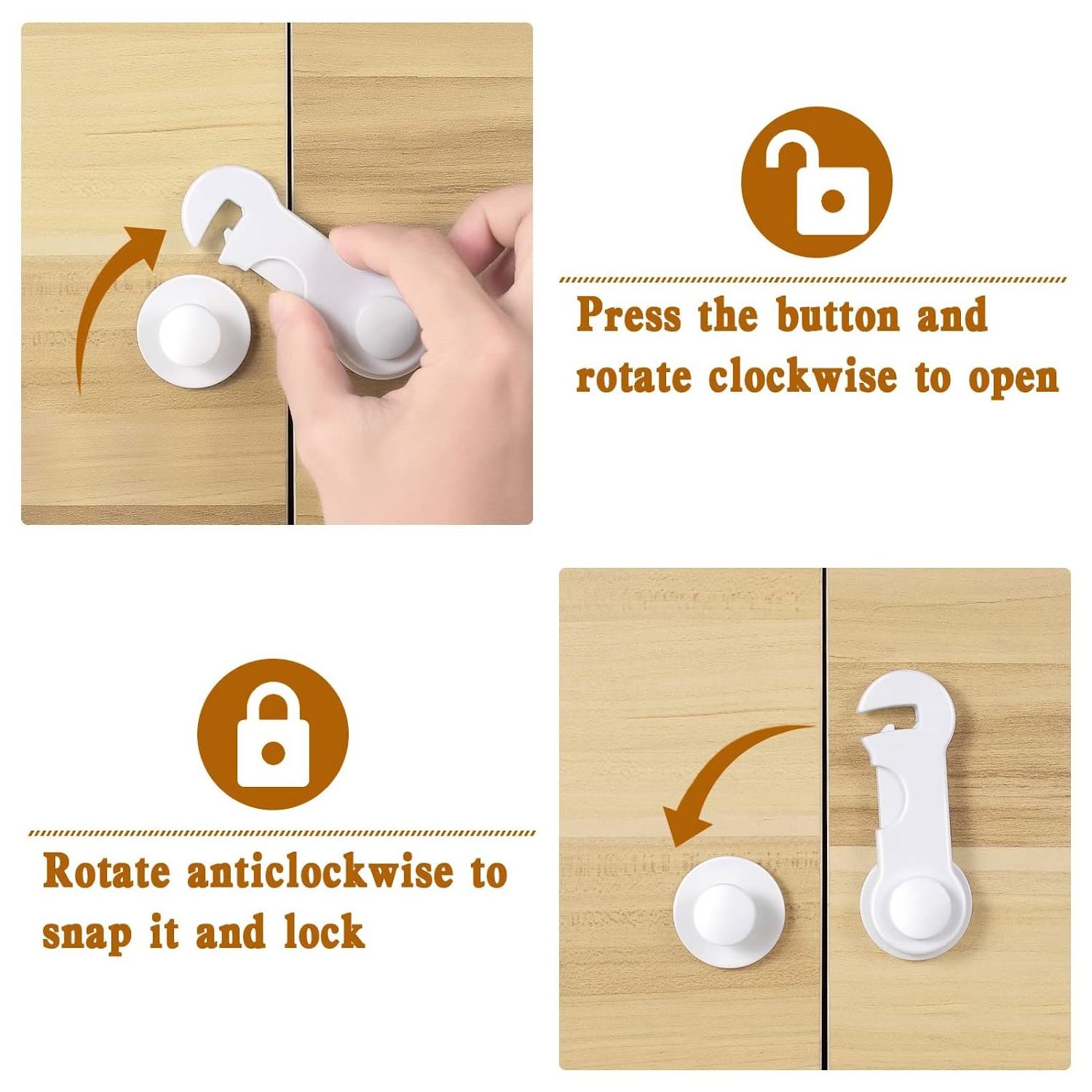 Cabinet Door Locks for Baby Proof and Child Safety 10 Pack Cabinet Locks with Adhesive for Drawer Cupboards Fridge Oven Closet a