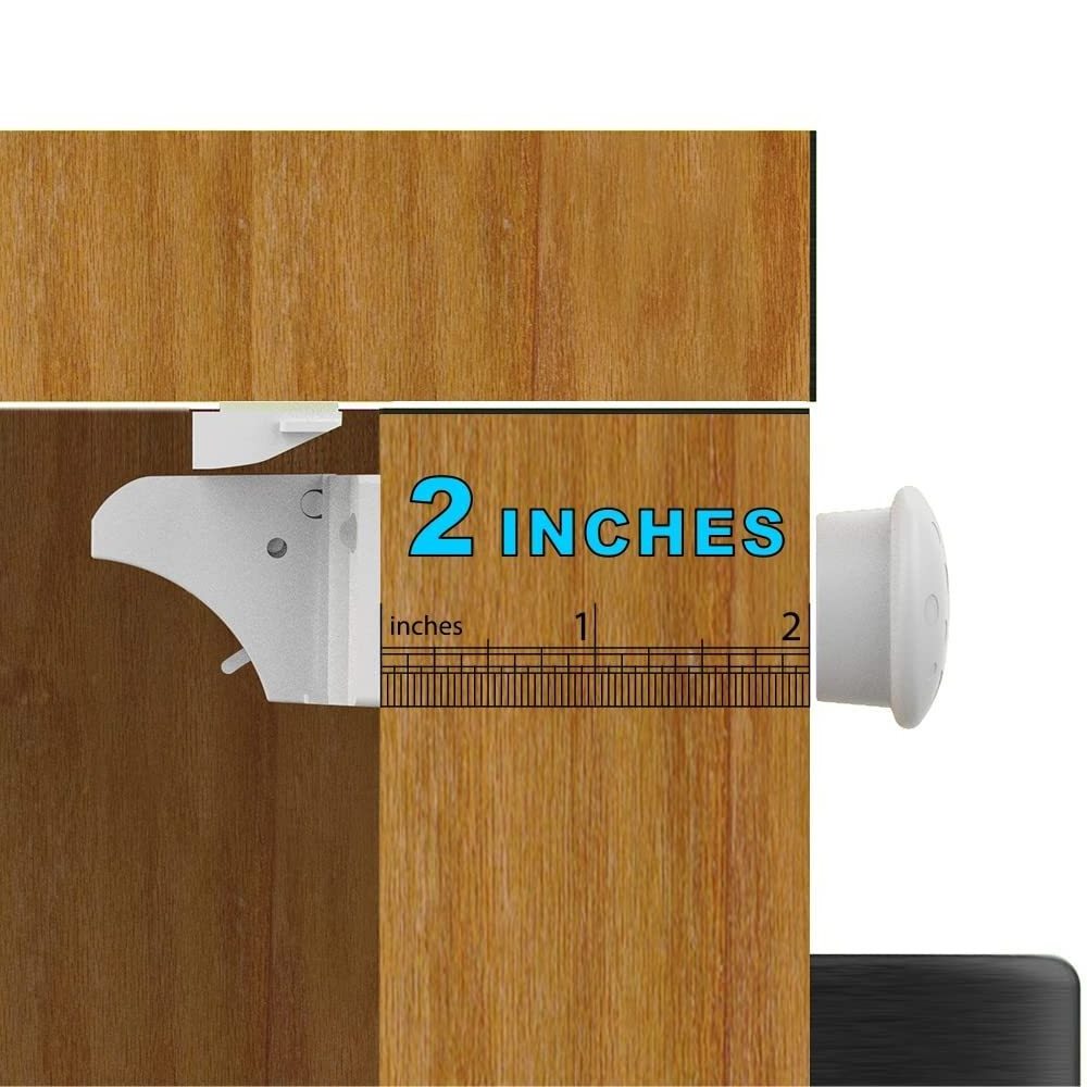 Magnetic Cabinet Locks Ease of Use Drawer Locks Baby Proofing 3M Adhesive for Kitchen, Bathroom, Bedroom, Pantry and Storage