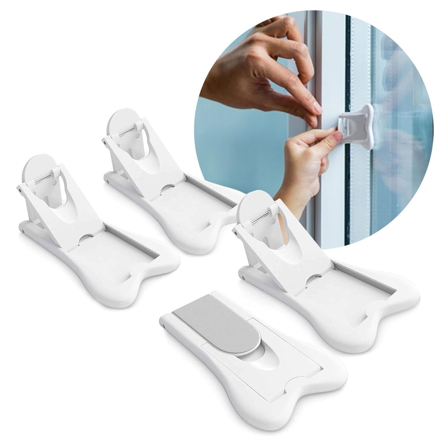 Sliding Door Lock for Child Safety Window Stoppers for Vertical Windows Sliding Glass Door Lock for Baby Proof