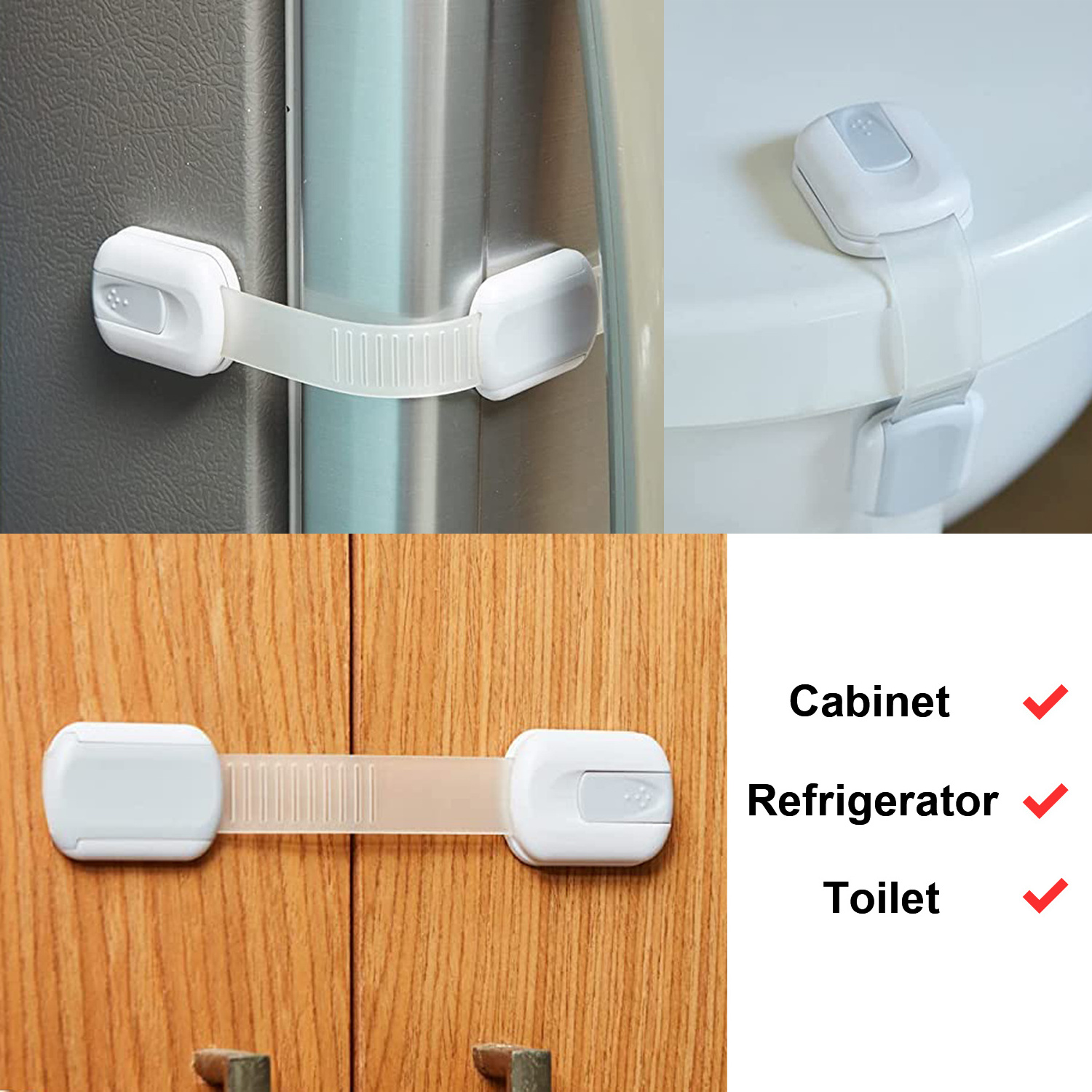 Adjustable Strap Kids Saftey Strap Safety Home Fridge Freezer Child Door Handle Safty Safe Proof Cabinet Baby Latch Lock