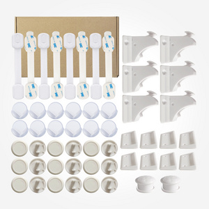 Baby Proofing Kit Cabinet Locks 8 Locks 2 Keys Adjustable Latches 8 Pack Corner Guards 12 Pack Outlet Plug Cover 18 Pack