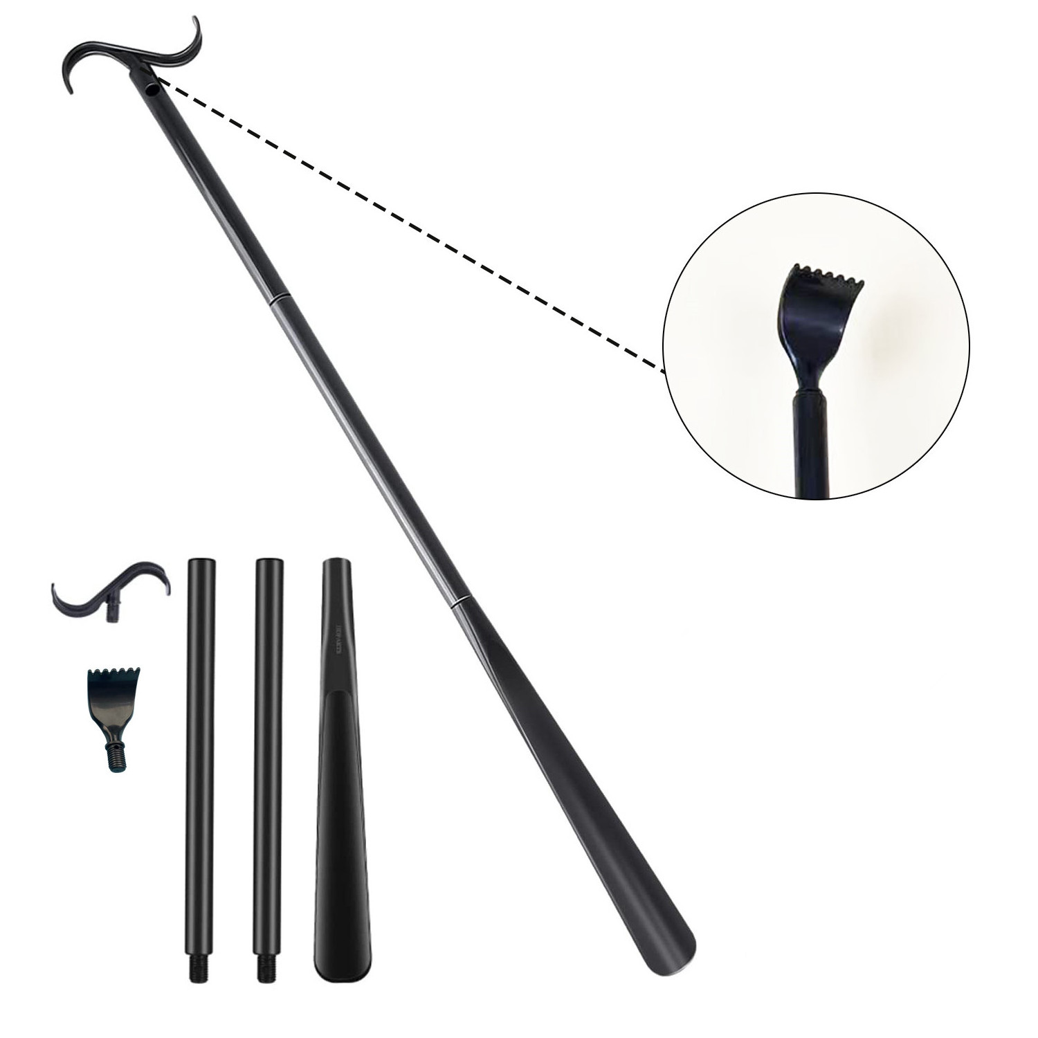 Manufacturer Home Care Device for Elderly Wholesale Dress Stick with Shoe Spoon Long Handle Plastic Foldable Shoe Horn