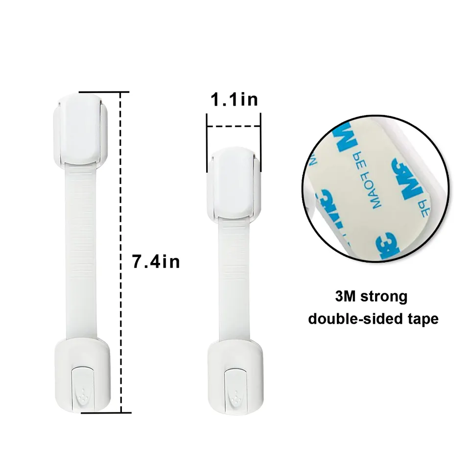 Hot Sale 8 Pack Child Safety Cabinet Locks ABS Straps Adjustable for Toilet and Cupboard Baby Proofing Protective Features