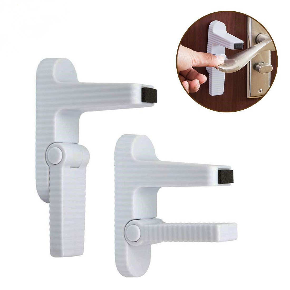 Wholesale Price 2 Pack Plastic Baby Safety Door Handle Child Safety Lock Pet Proof Childproof Baby Safety Door Lever Lock