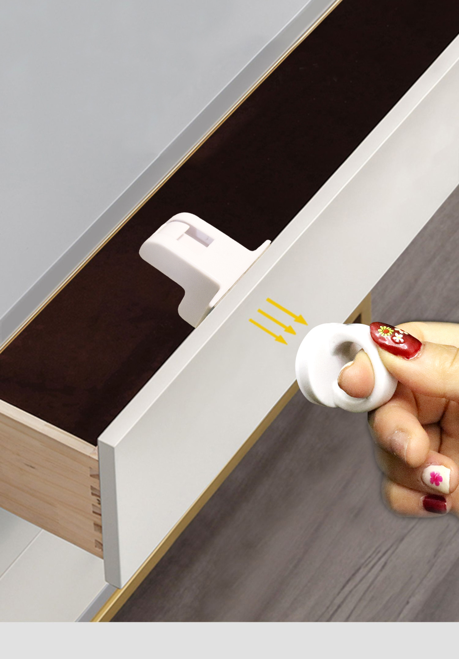 OEM Magnetic child safety Cabinet Locks for baby drawer with key design strong adhesive magnet toddle safety Child Safety Kit