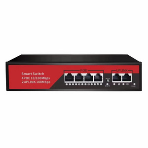 4 Ports 10/100Mbps POE Switch+2 Ports Uplink 10/100Mbps Standard POE Switch 48V-52V for CCTV IP Camera