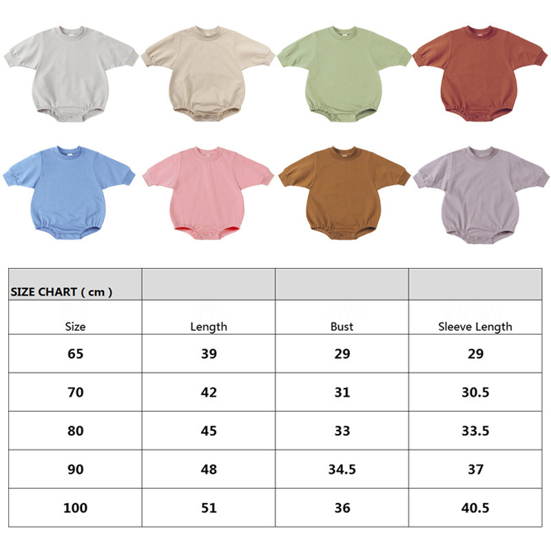 1Pcs Private Label RTS Spring Autumn Infant Toddler Boys Girls Clothes Neutral Baby Oversized Sweatshirt Bubbles Romper