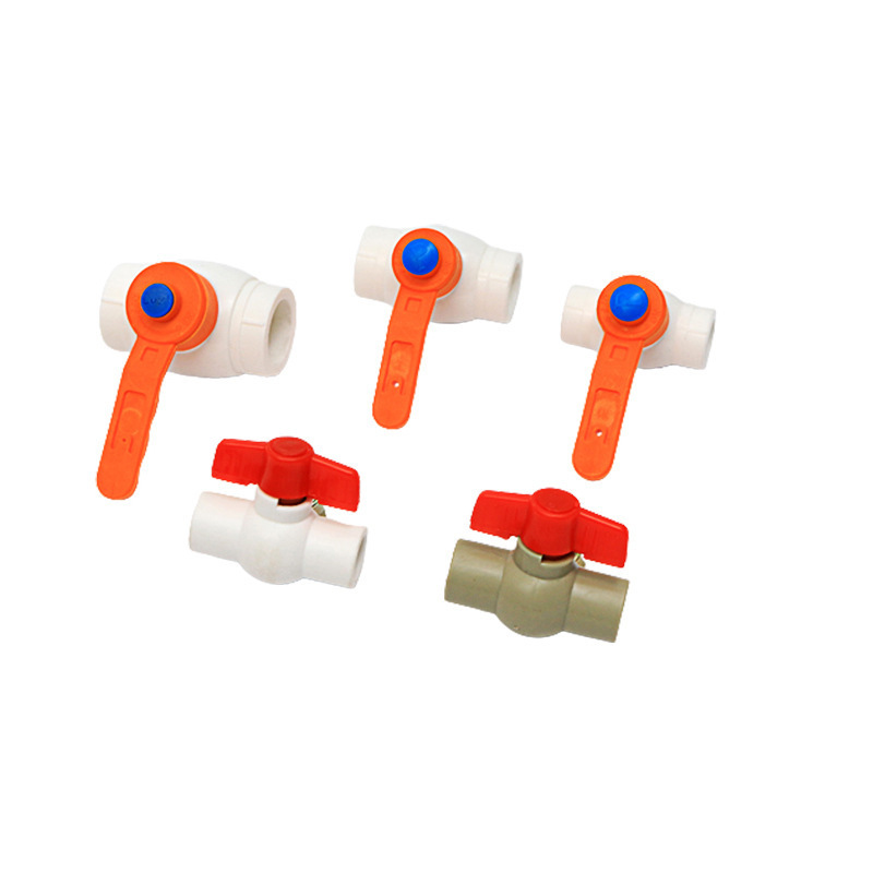 ball valve PPR hot melt pipe fittings high-density plastic pipe fittings flat lipstick handle plastic core hot melt ball valve