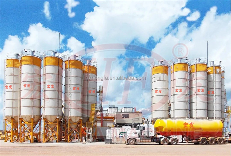 Hongfa Concrete Mixing Plant Cement Concrete Silo Bulk Cement Powder Silo Construction Projects Concrete Mixing Station