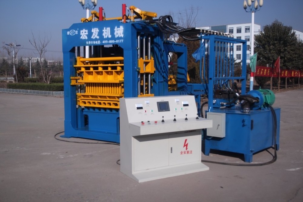 Hollow cement fly ash bricks machinery block maker machineQT4-15 Concrete Block, Paver & Curbstone Production Line