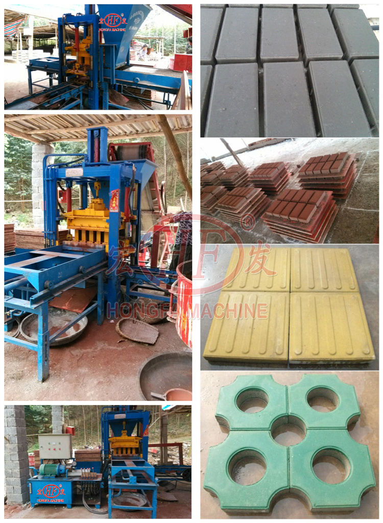 Hongfa HFB543S plastic brick machine, color paver brick machinery for sale manual concrete hollow block making machine price