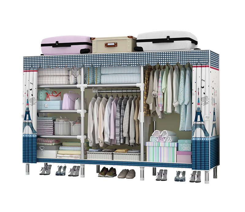 GOOD Quality Fabric Metal Pipe Armoire Bedroom DIY Storage Organizer Foldable Clothes Closet Collapsible Portable Wardrobe