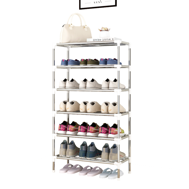 Metal Slatwall Shoe Display Shelf 10mm Steel Pipe Shoe Rack Portable 4-tier Simple Strong Shoes Racks