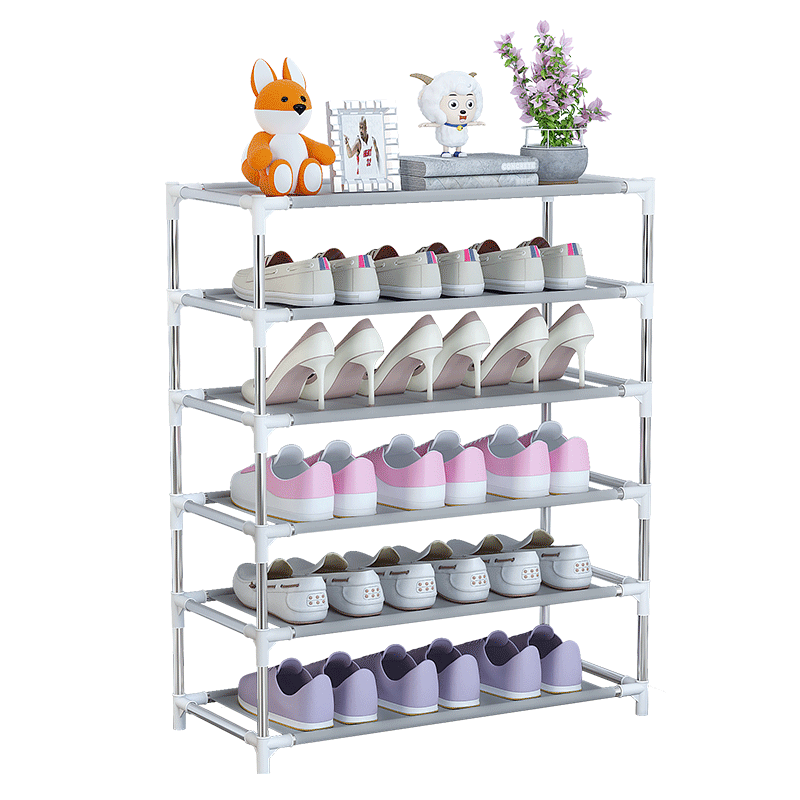 Metal Slatwall Shoe Display Shelf 10mm Steel Pipe Shoe Rack Portable 4-tier Simple Strong Shoes Racks