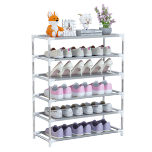 Metal Slatwall Shoe Display Shelf 10mm Steel Pipe Shoe Rack Portable 4-tier Simple Strong Shoes Racks