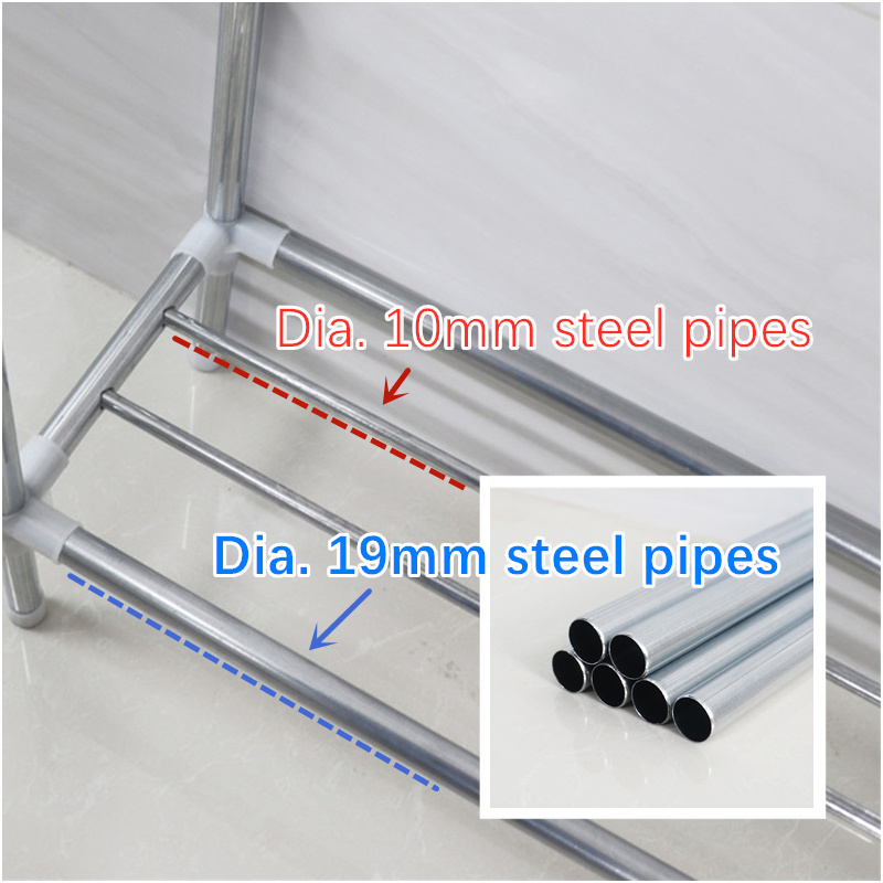 6-layer Multi purpose storage organizer 19mm steel pipe shoe racks 6 storeys metal shelf heavy duty living room kitchen holder