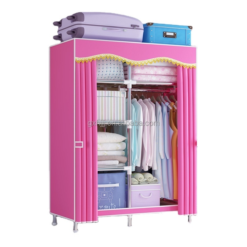 103cm Simple Wardrobe Closet Organizer Storage Folding Assemble Style Washable Fabric Cloth Kids Wardrobe Closet