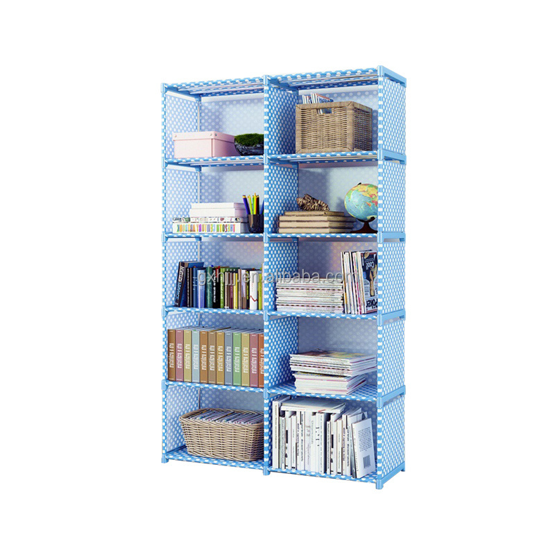 10 cubes modular storage shelf with non-woven cover metal frame toys cabinet multi-functional rack