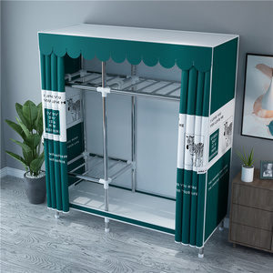 Bedroom Portable Foldable Cloth Wardrobe Organizer Clothes Folding Canvas Wardrobe Closet Rack for Clothes