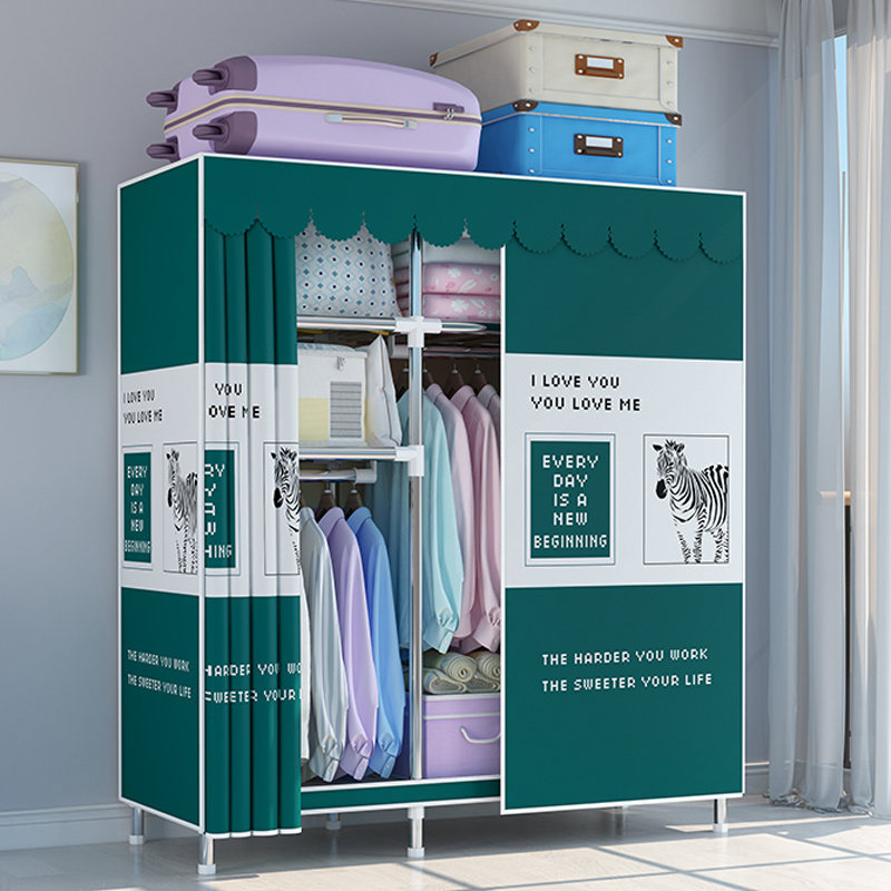 Bedroom Portable Foldable Cloth Wardrobe Organizer Clothes Folding Canvas Wardrobe Closet Rack for Clothes