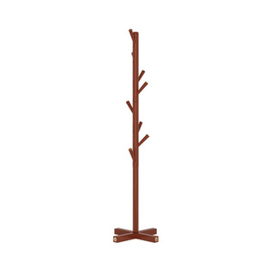 Wholesale wooden tree shaped rustic solid wood coat rack stand for clothes hat bags