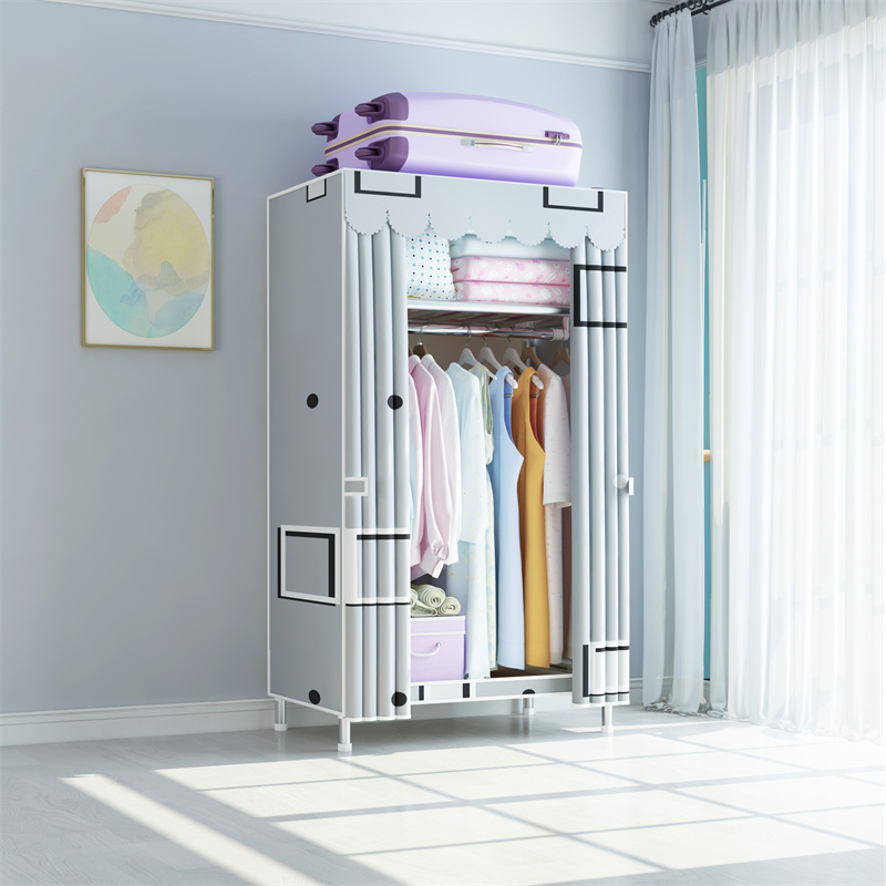 Master Bedroom Portable Storage Wardrobe Steel Small Simple Fabric Wardrobe Cloth Wardrobe Steel Tube