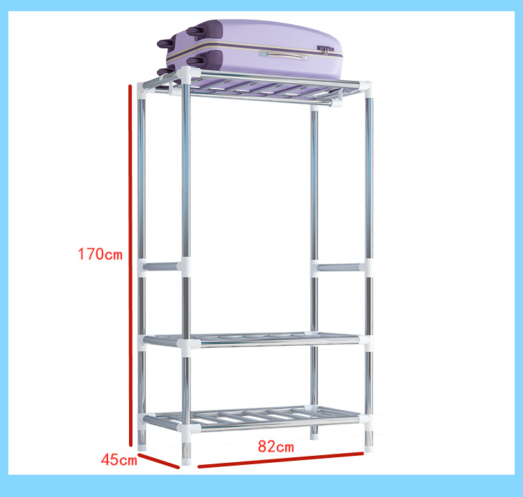 Master Bedroom Portable Storage Wardrobe Steel Small Simple Fabric Wardrobe Cloth Wardrobe Steel Tube