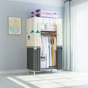 Master Bedroom Portable Storage Wardrobe Steel Small Simple Fabric Wardrobe Cloth Wardrobe Steel Tube