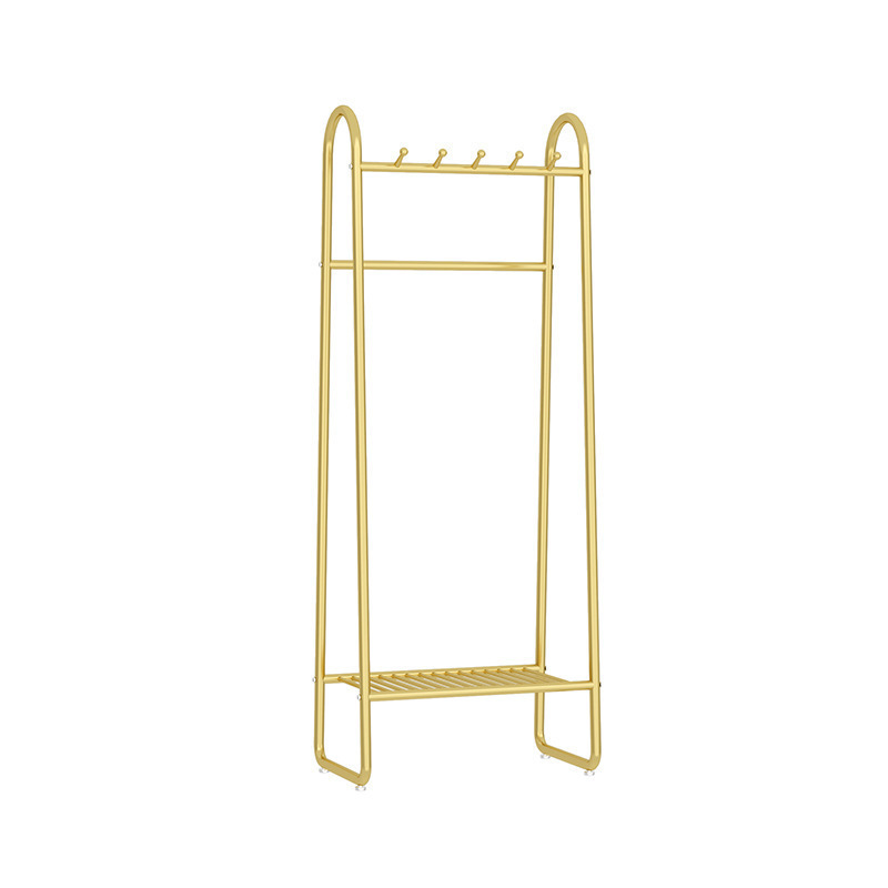 Gold Metal Clothes Hanger Stand 3 Sizes Bedroom Clothes Shelf Multi-function Handbag Storage Organizer