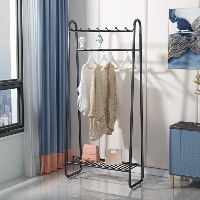 Factory Simple Style Multi-function Garment Closet Organizer Shelf Metal Coat Rack White Clothes Rack