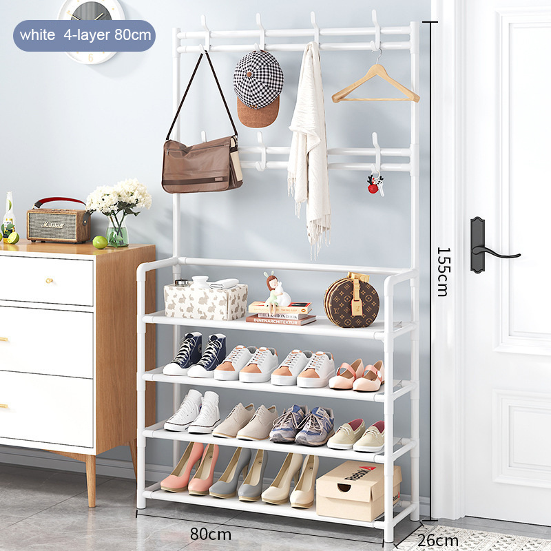 White Color Hot Sale Coat & Shoe Rack Multi-functional Storage Organizer Clothes Stand & Bag Hanging Rack