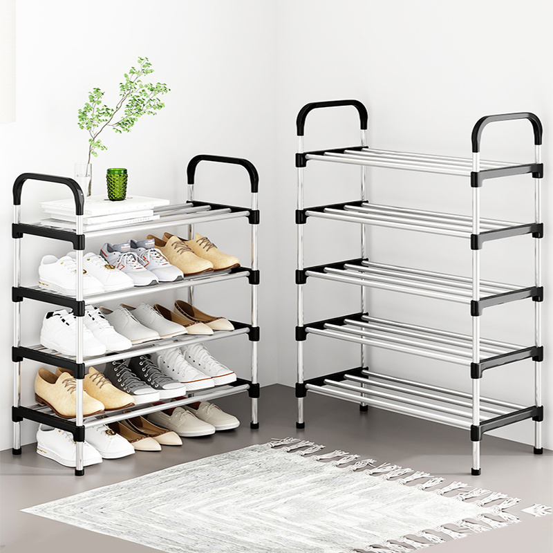 Adjustable Height New Arrival Steel Shoe Rack Entryway Multi-layer Black Shoe Storage Shelf Racks