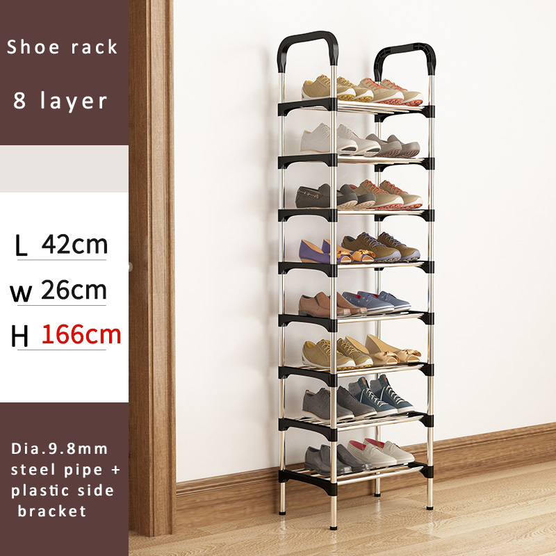 42cm Rack Stand 8 Layer Large Capacity Space Saver Stainless Steel Shoes Rack Organizer