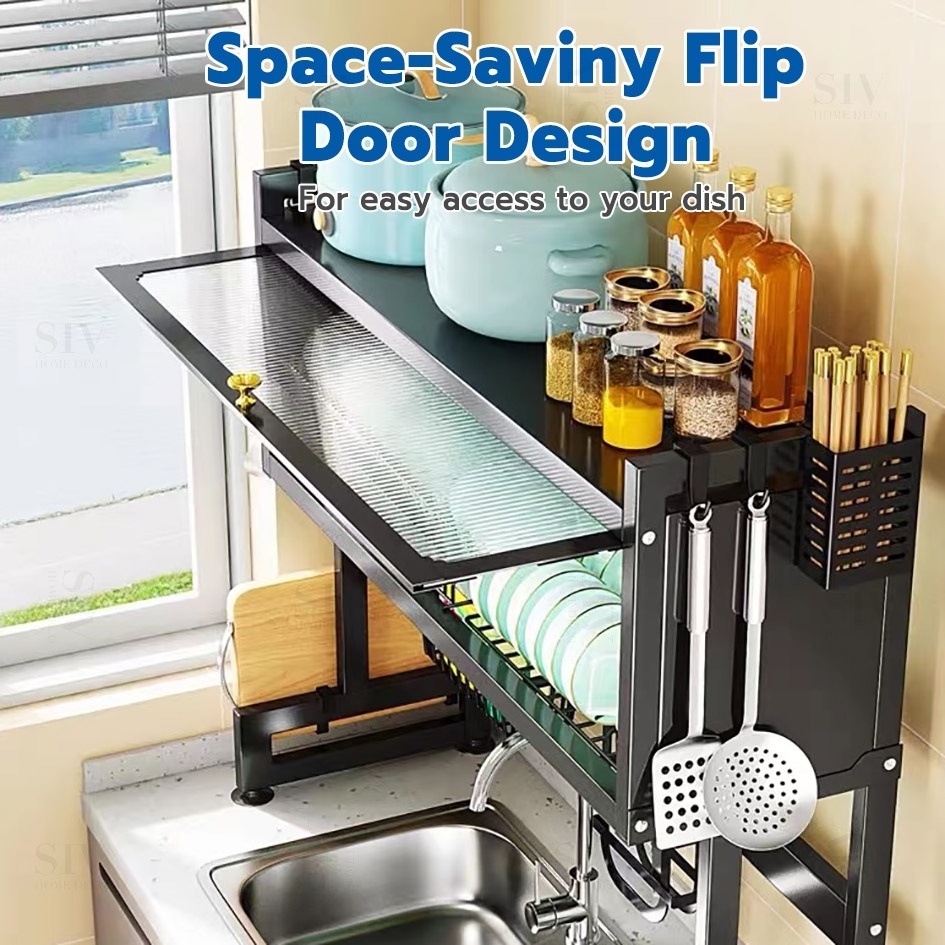 Double Layers Multipurpose Space Saving Kitchen Metal Drying Rack Home Organization Kitchen Drain Racks