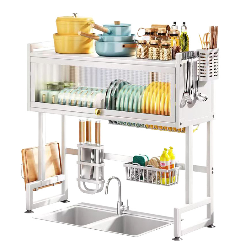 Double Layers Multipurpose Space Saving Kitchen Metal Drying Rack Home Organization Kitchen Drain Racks