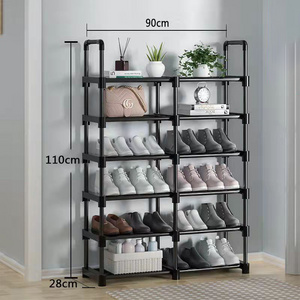 Steel Tube Plastic Shoe Rack Simple Large Tall Shoes Cabinet Shelf Stand Cheap Wholesale Shoes Racks