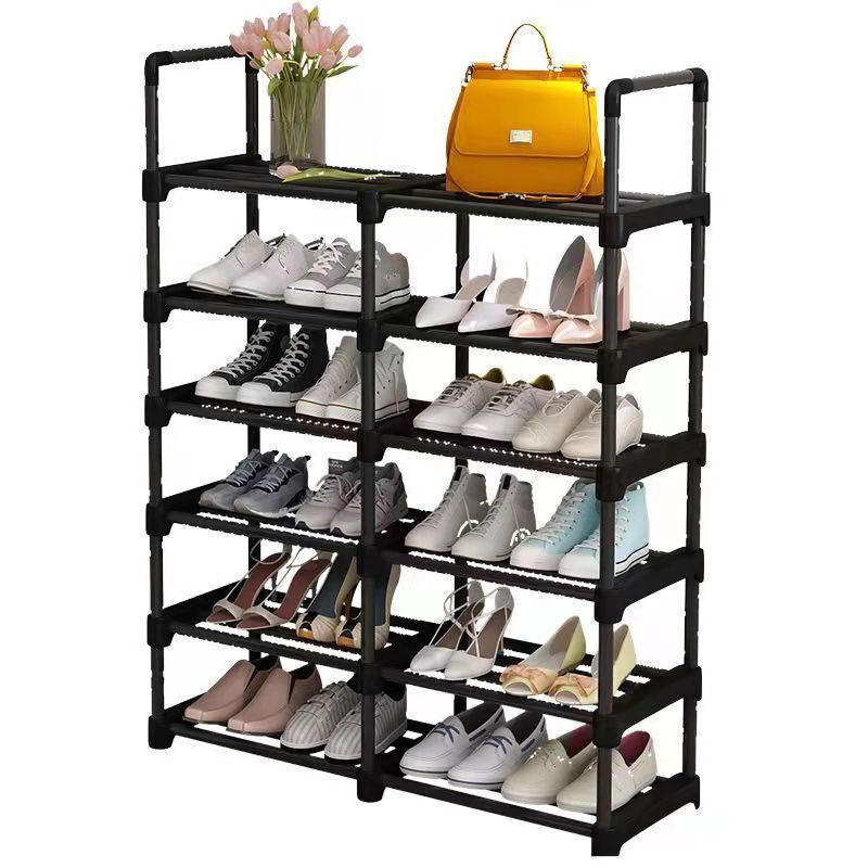 Steel Tube Plastic Shoe Rack Simple Large Tall Shoes Cabinet Shelf Stand Cheap Wholesale Shoes Racks