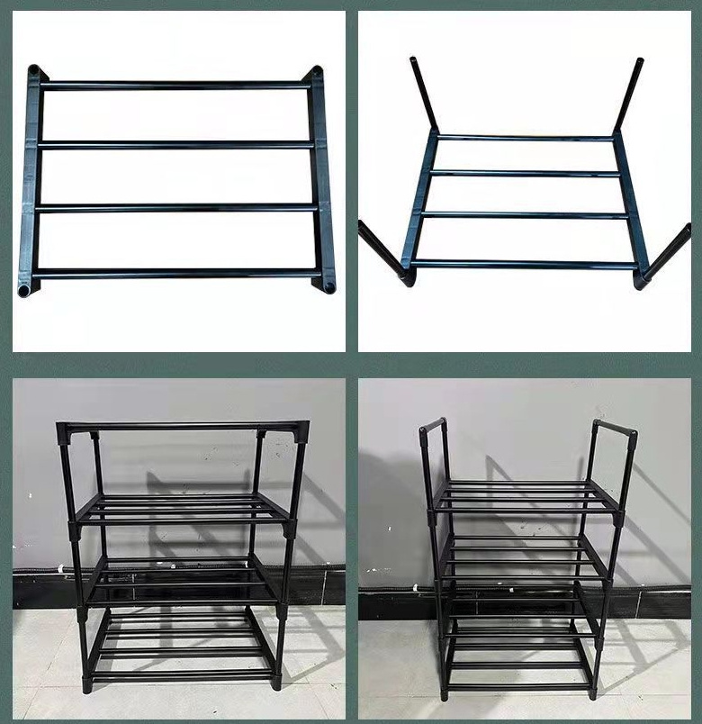 Steel Tube Plastic Shoe Rack Simple Large Tall Shoes Cabinet Shelf Stand Cheap Wholesale Shoes Racks