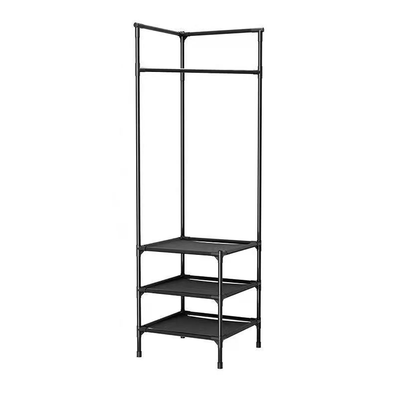 Wall Corner Simple Clothes Rack Floor to Ceiling Bedroom Night Stands Bedside Storage Shelf Hanging Clothes Hanger Coat Rack