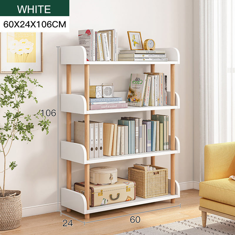 Wholesale Furniture Combination White Bookshelf Multi-Functional 5-tier Bookcases Wooden Portable Bookshelf Storage Shelving