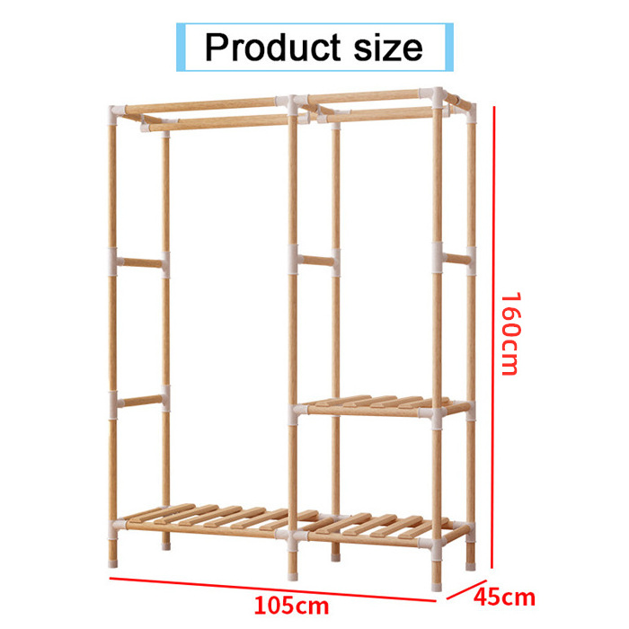 Wooden Frame Portable Closet Wardrobe  Folding Canvas Fabric Clothes Storage Armoire for Bedroom Clothes Closet Organizers