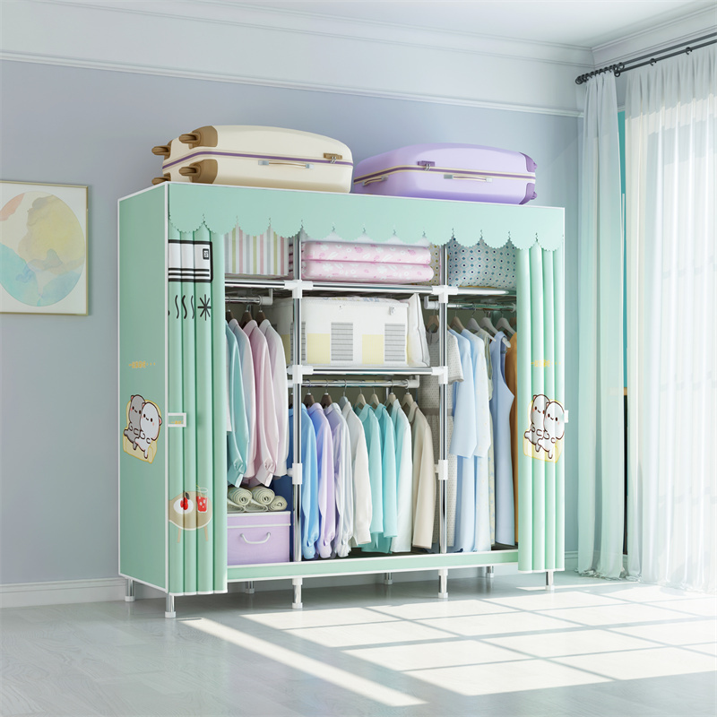 Modern Bedroom Furniture Foldable Portable Clothes Storage Fabric Cloth Wardrobe Closet Armoire Designs Portable Wardrobes