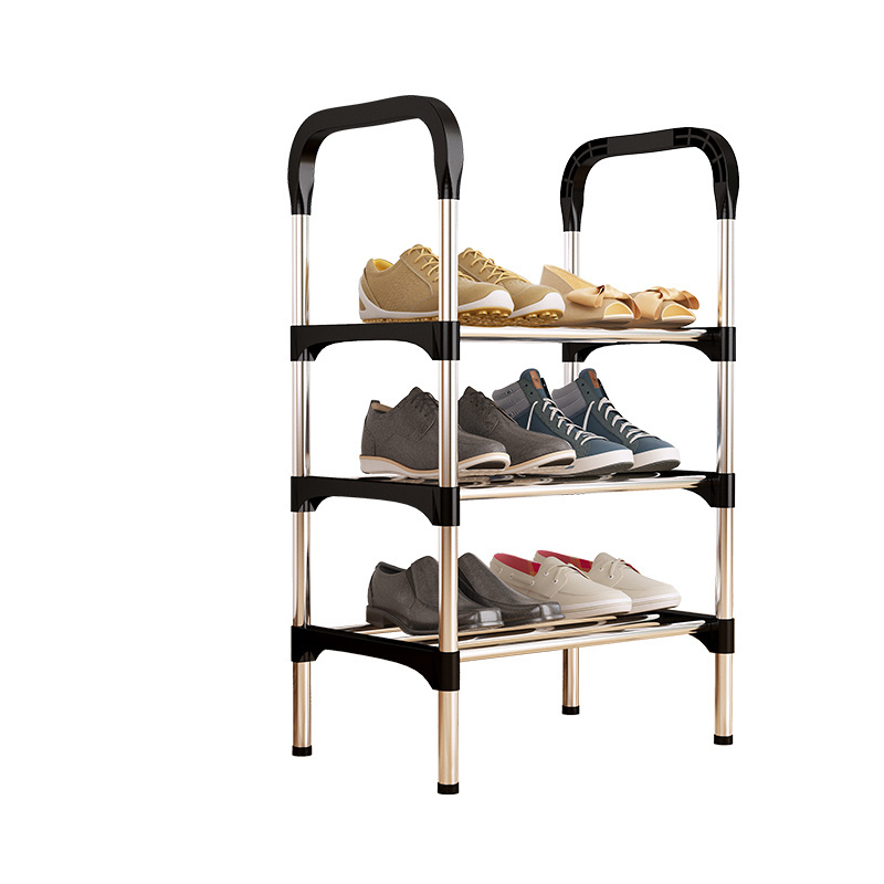 42cm Small Size Steel Pipe Shoe Racks Multi-layer Entryway Simple Shoes Rack Metal Adjustable Shoe Standing