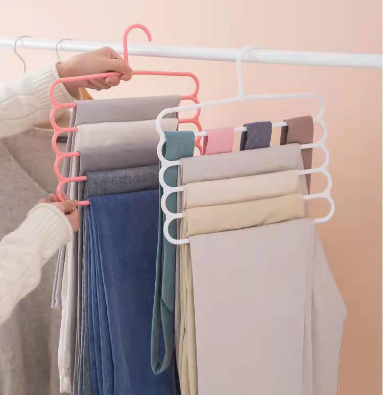 Multifunctional Pants Rack Clip Multi-layer Wardrobe Hanger Pants Storage Tool Household Clothes Rack