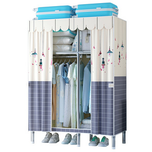 110cm-wide Portable Fabric Wardrobe Steel Pipe Assembled Cupboard with metal connectors Kids wardrobe Closet