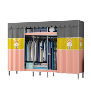 High quality 205 cm Wide Large Modern Bedroom Furniture Assemble Portable Clothes Storage Organizer Cloth Cloth Fabric Armoire