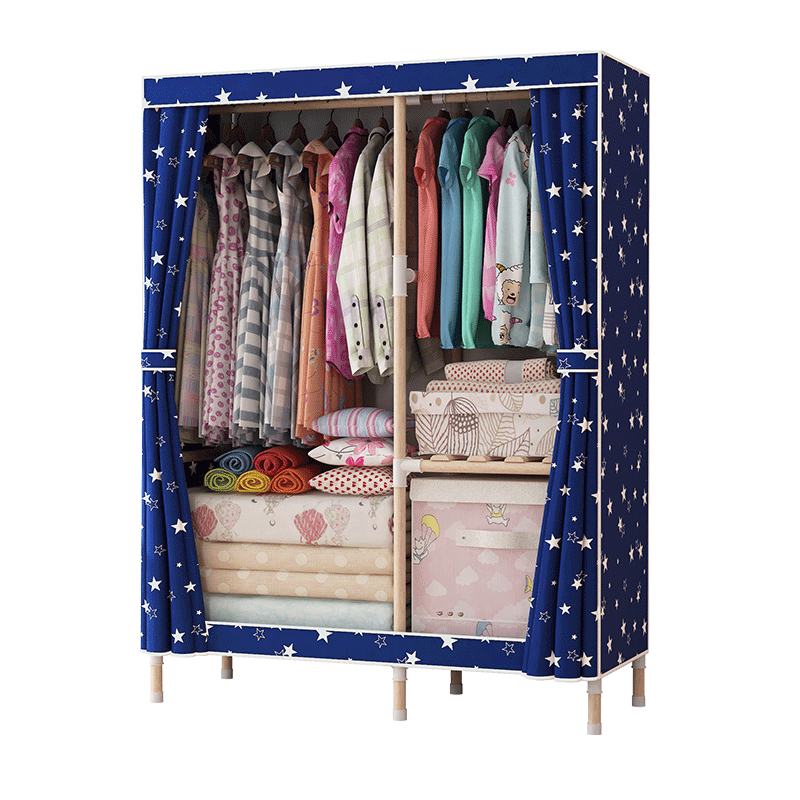 Wooden Frame Portable Closet Wardrobe  Folding Canvas Fabric Clothes Storage Armoire for Bedroom Clothes Closet Organizers