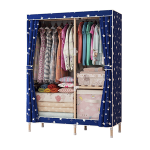 Wooden Frame Portable Closet Wardrobe  Folding Canvas Fabric Clothes Storage Armoire for Bedroom Clothes Closet Organizers