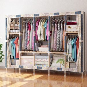 China Diy Modern Bedroom Foldable Wooden Cloth Wardrobe Cupboard Clothes Storage Cabinet Kids Fabric Portable Closet